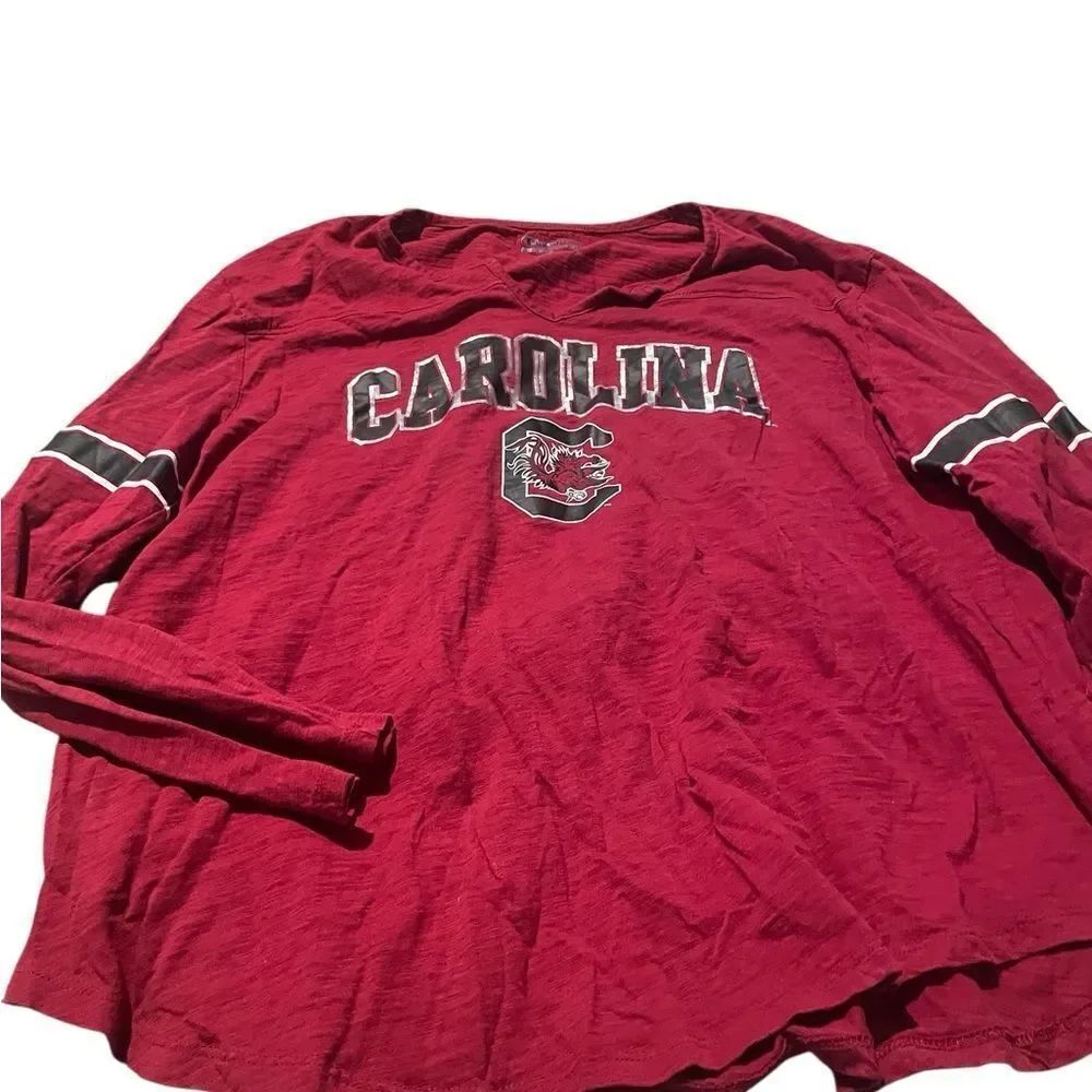 Champion ladies v neck size XL like new Red Carolina Long Sleeve Shirt